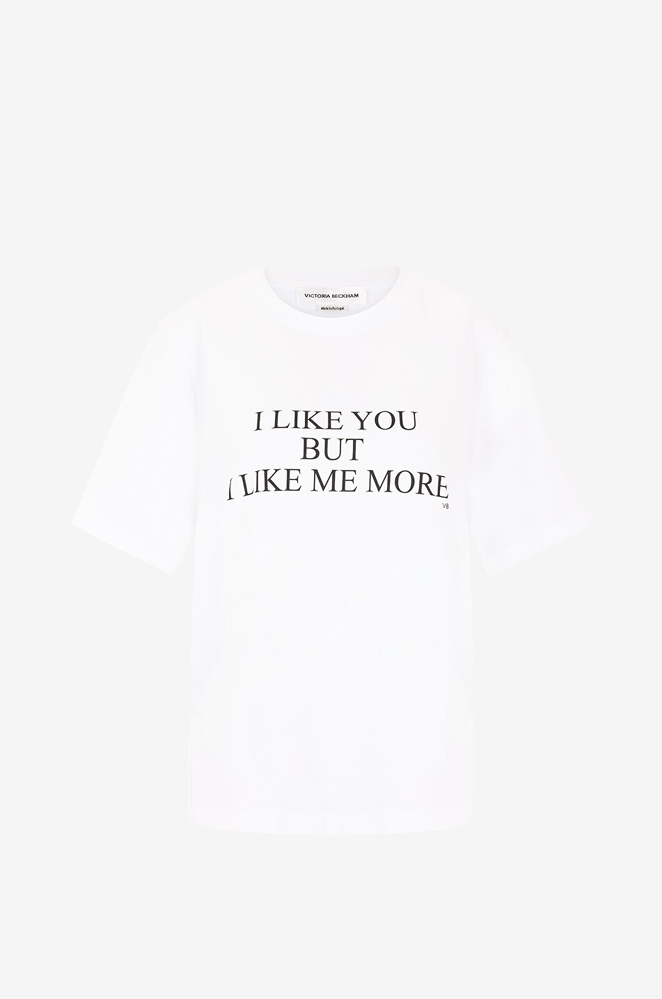 VICTORIA BECKHAM I like you but I like me more organic cotton loose-fit T-shirt Women WHITE 1