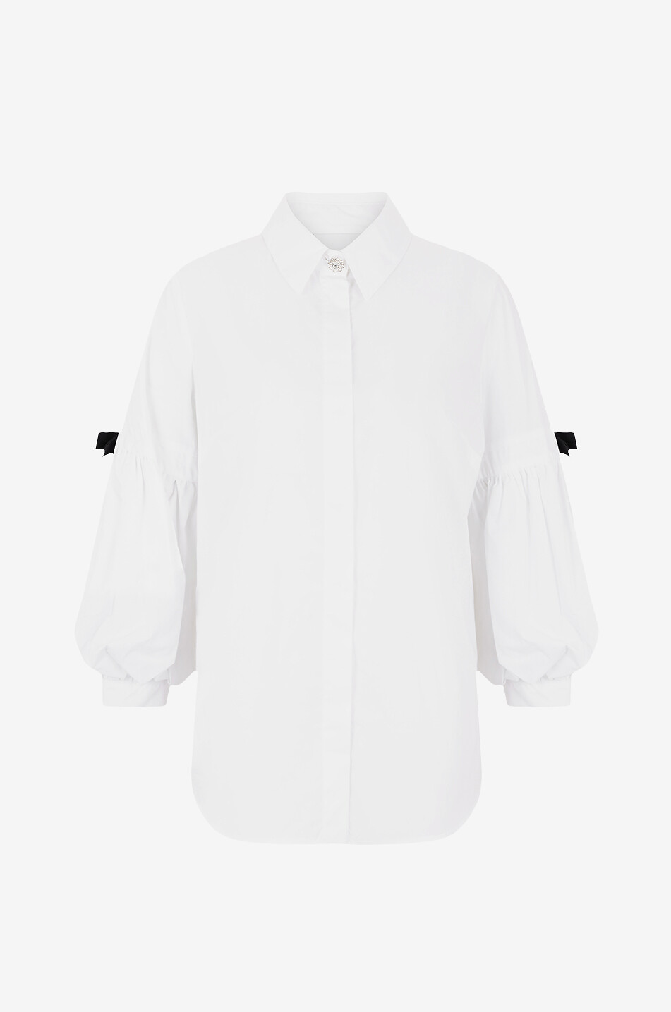 Anael poplin shirt with puff sleeves
