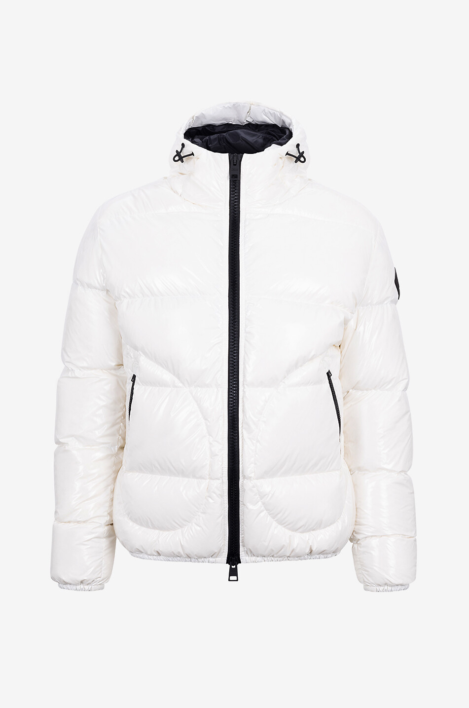 Doudoune à capuche en nylon laqué