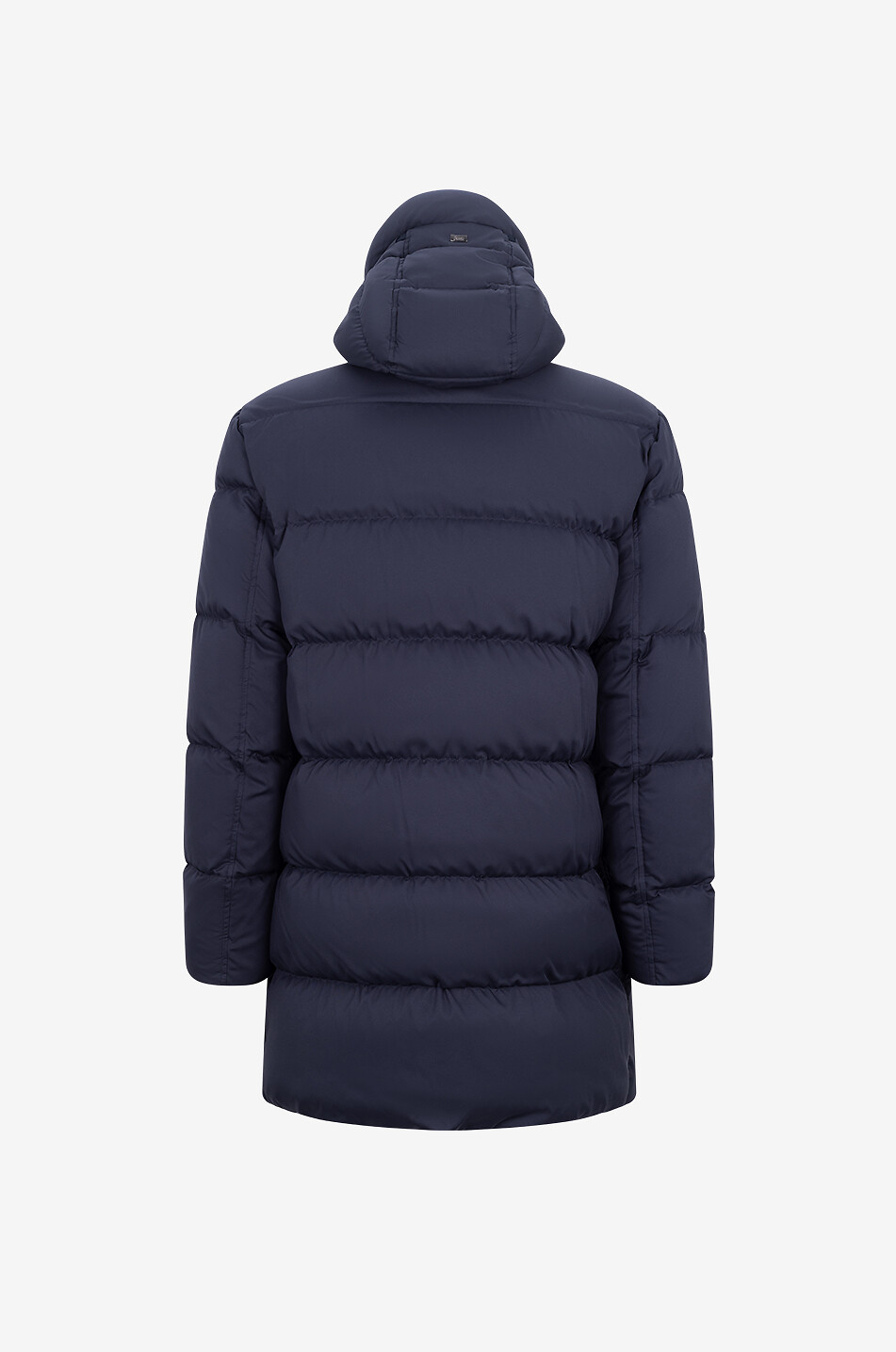 HERNO Quilted mid-length down jacket with stand-up collar and hood Men DARK BLUE 2