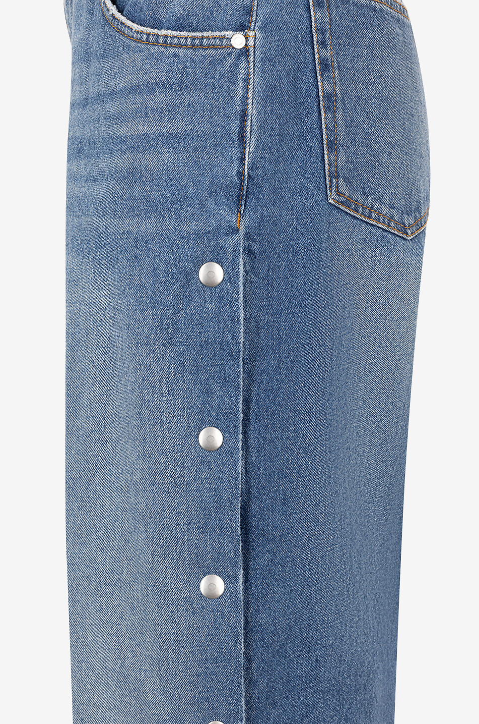 STELLA McCARTNEY Weite ausgewaschene Bio-Baumwolljeans mit seitlichen Druckknöpfen Damen BLAU 5