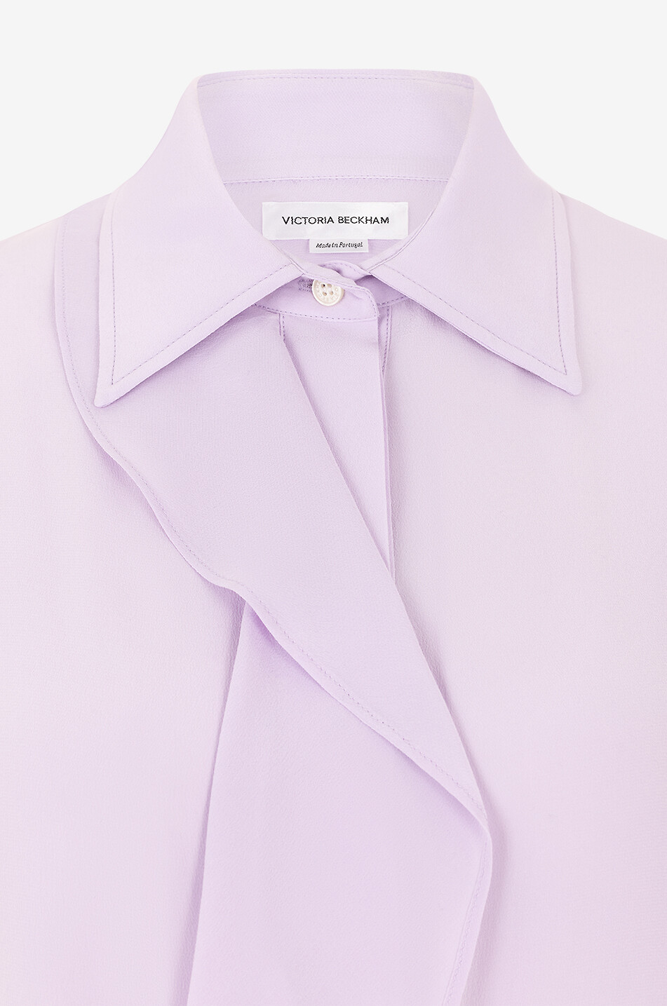 VICTORIA BECKHAM Seidencrêpe-Bluse mit asymmetrischer Rüsche Damen HELLVIOLETT 3