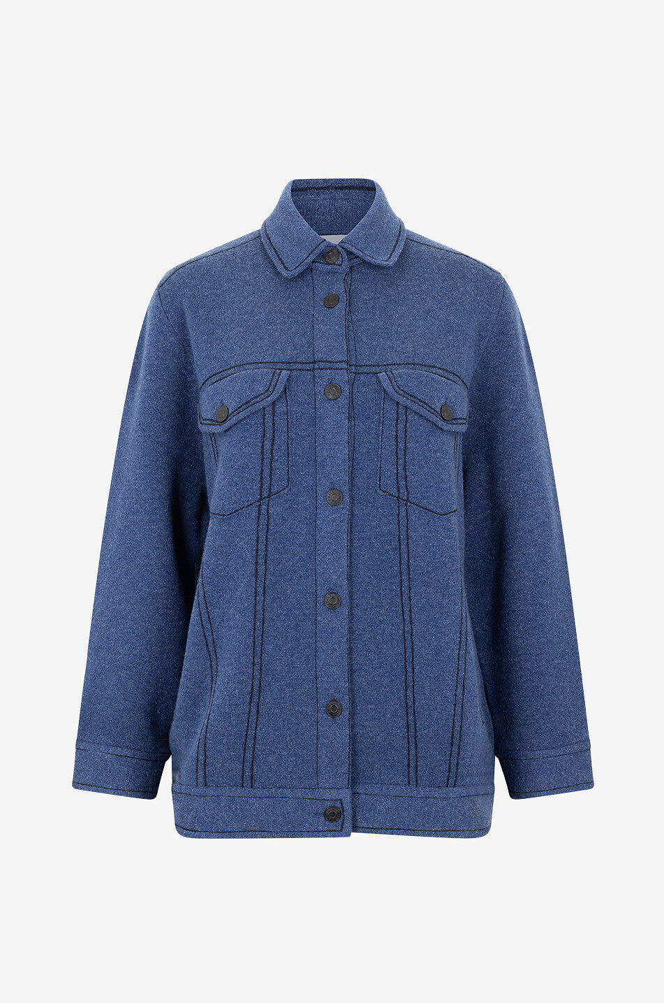 KUJTEN Strick-Hemdjacke aus Kaschmir Gigi Damen BLAU 1