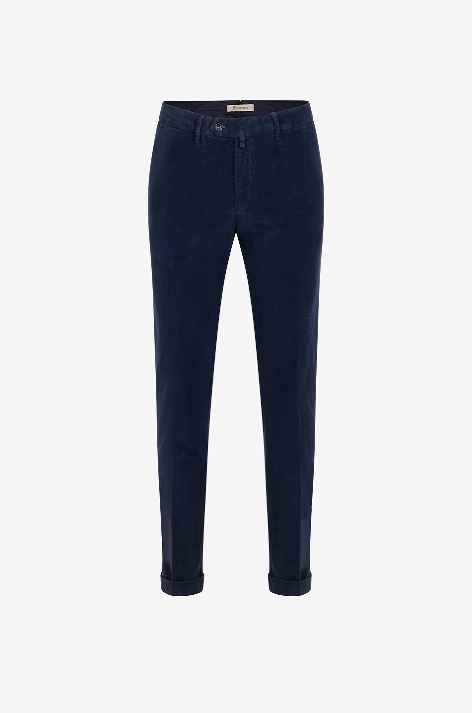 B SETTECENTO Slim Hose aus Baumwolle Velluto 3000 Herren DUNKELBLAU 1