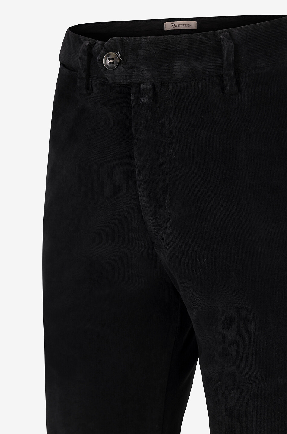 B SETTECENTO Slim Hose aus Baumwolle Velluto 3000 Herren SCHWARZ 3