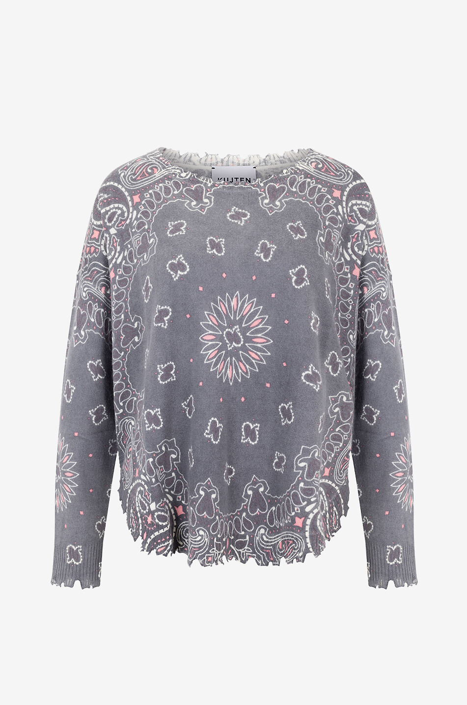 KUJTEN Pull en cachemire Mela Bandana Bico Femme GRIS 1