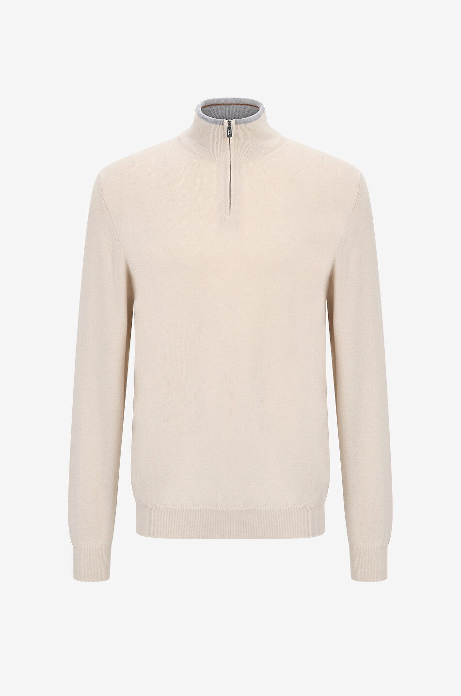 FEDELI Pull à col montant en cachemire Favonio Homme Beige clair 1