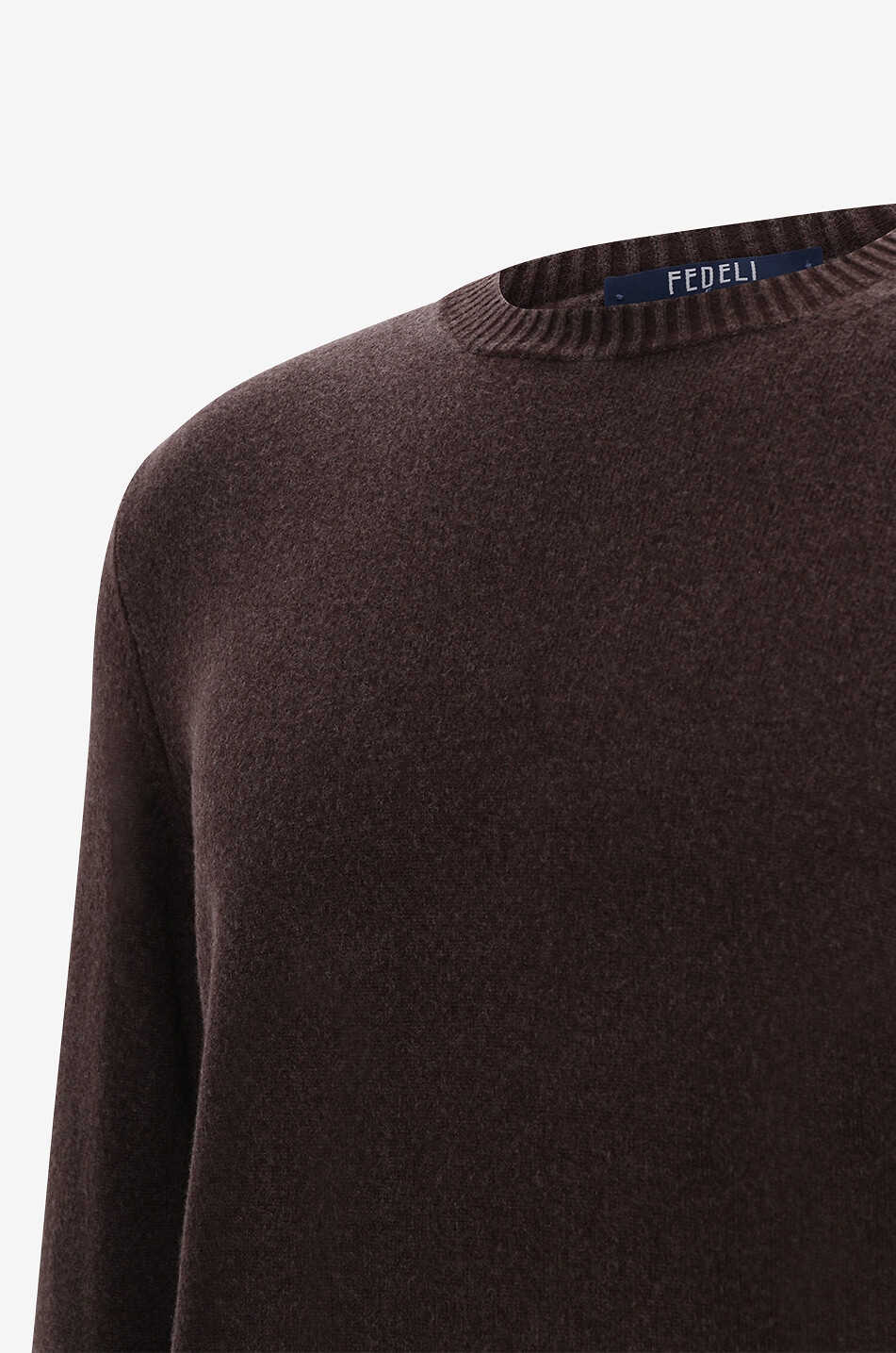 FEDELI Pullover mit Rundhalsausschnitt aus Kaschmir Argentina Herren DUNKELBRAUN 3