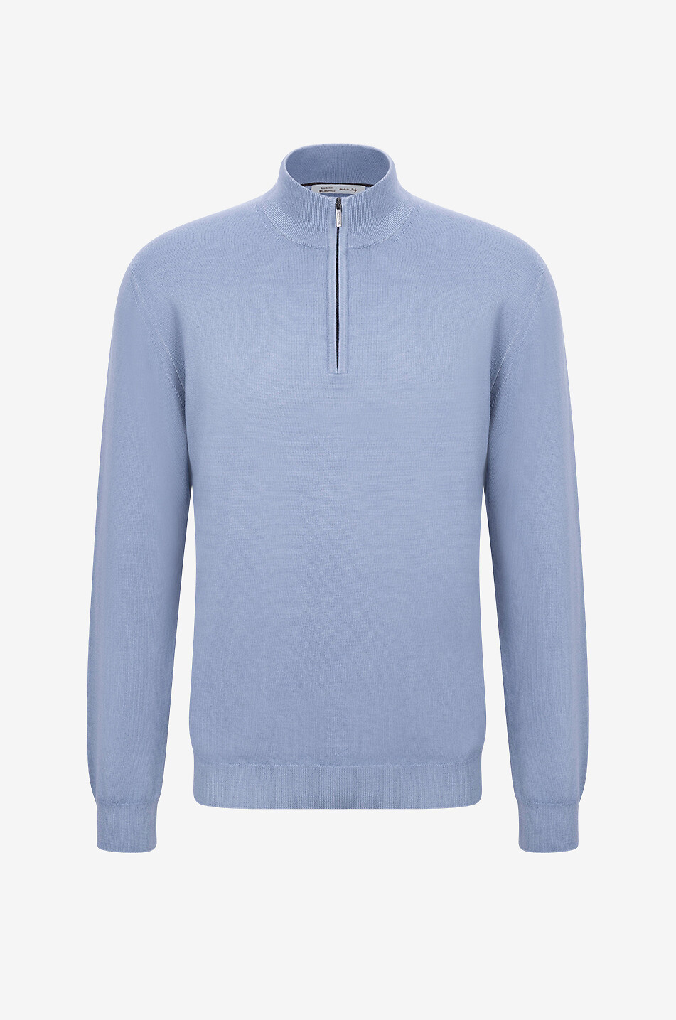 Virgin wool high-neck jumper