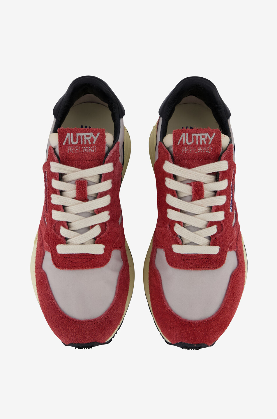 AUTRY Reelwind low-top multi-material lace-up sneakers Women RED 4
