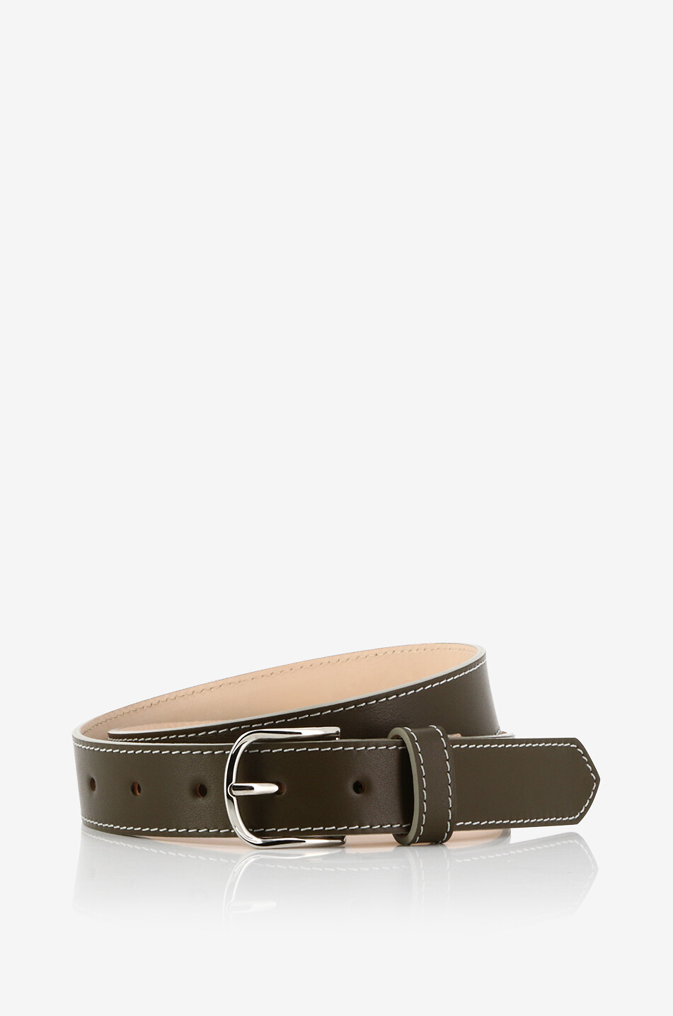 Smooth leather belt - 30 mm