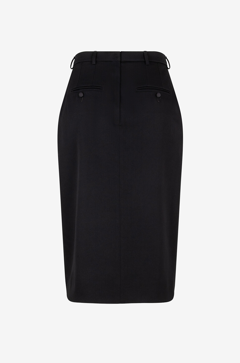 Wool gabardine pencil skirt with slit - DOLCE & GABBANA
