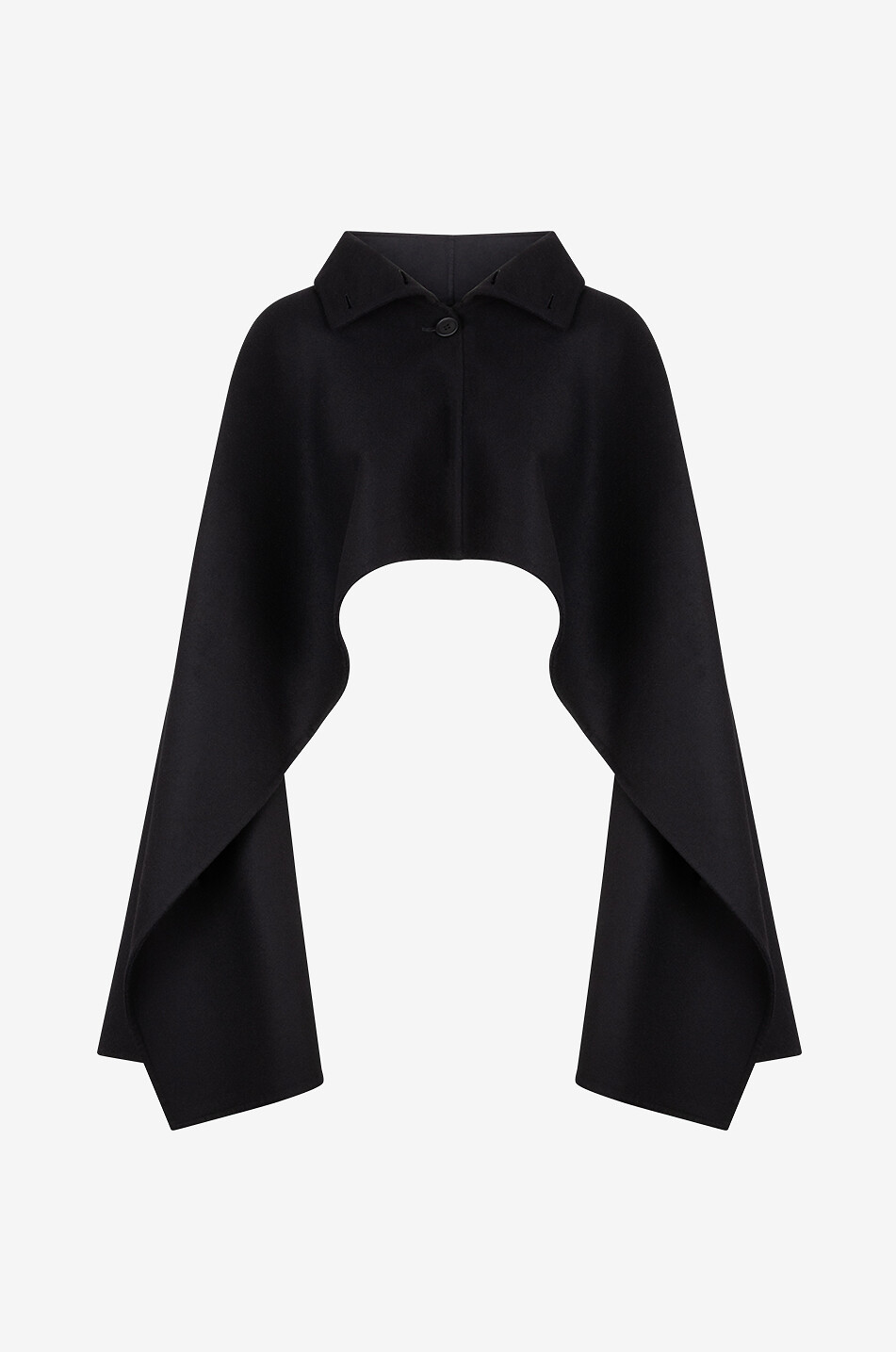 Short cashmere and wool cape