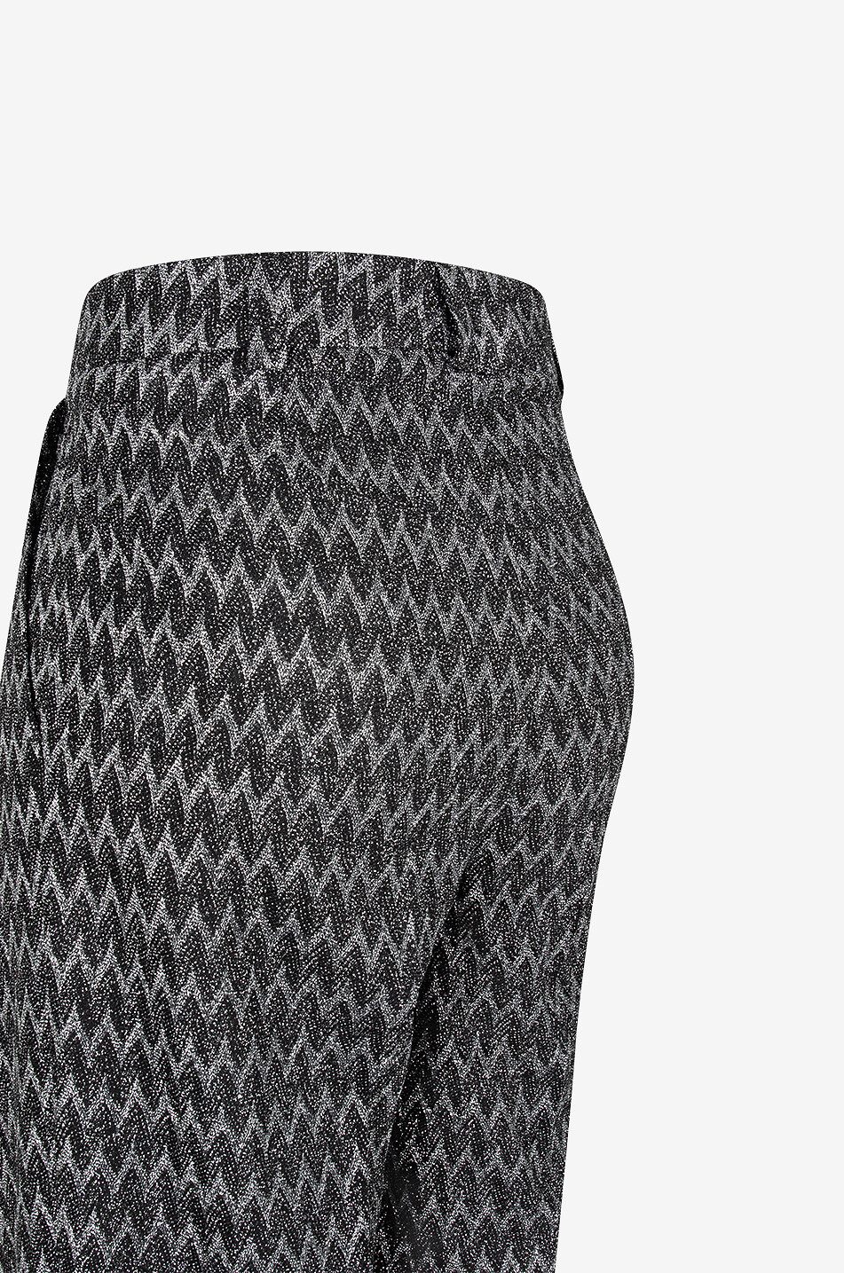 Bundfaltenhose aus Fischgrät-Lurex-Jacquard