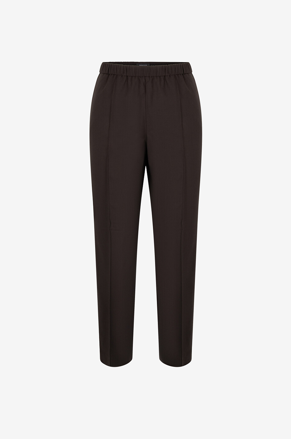 Verkürzte Joggerhose aus Wollmix mit Perlen