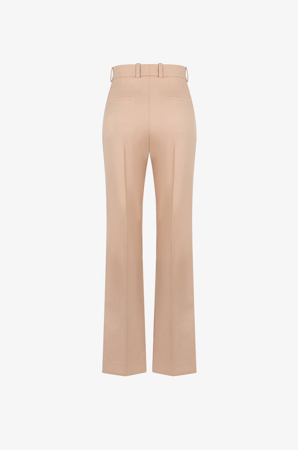 Pantalon tailleur droit taille haute en laine graine de poudre