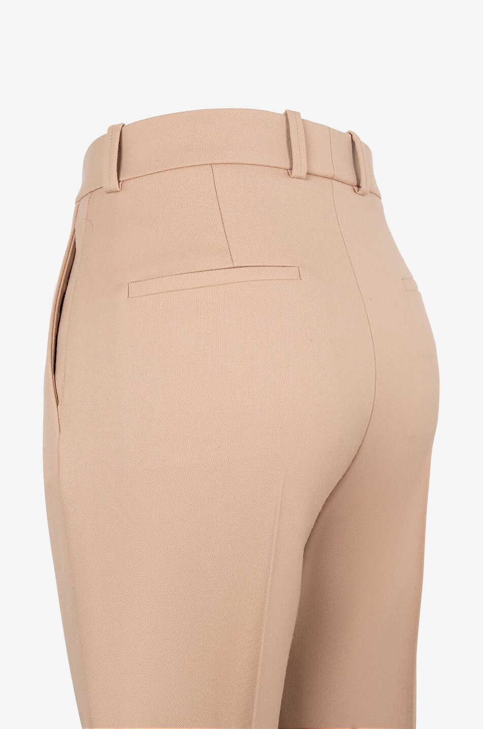 Gerade Kostümhose mit hoher Taille aus Grain-de-Poudre-Wolle