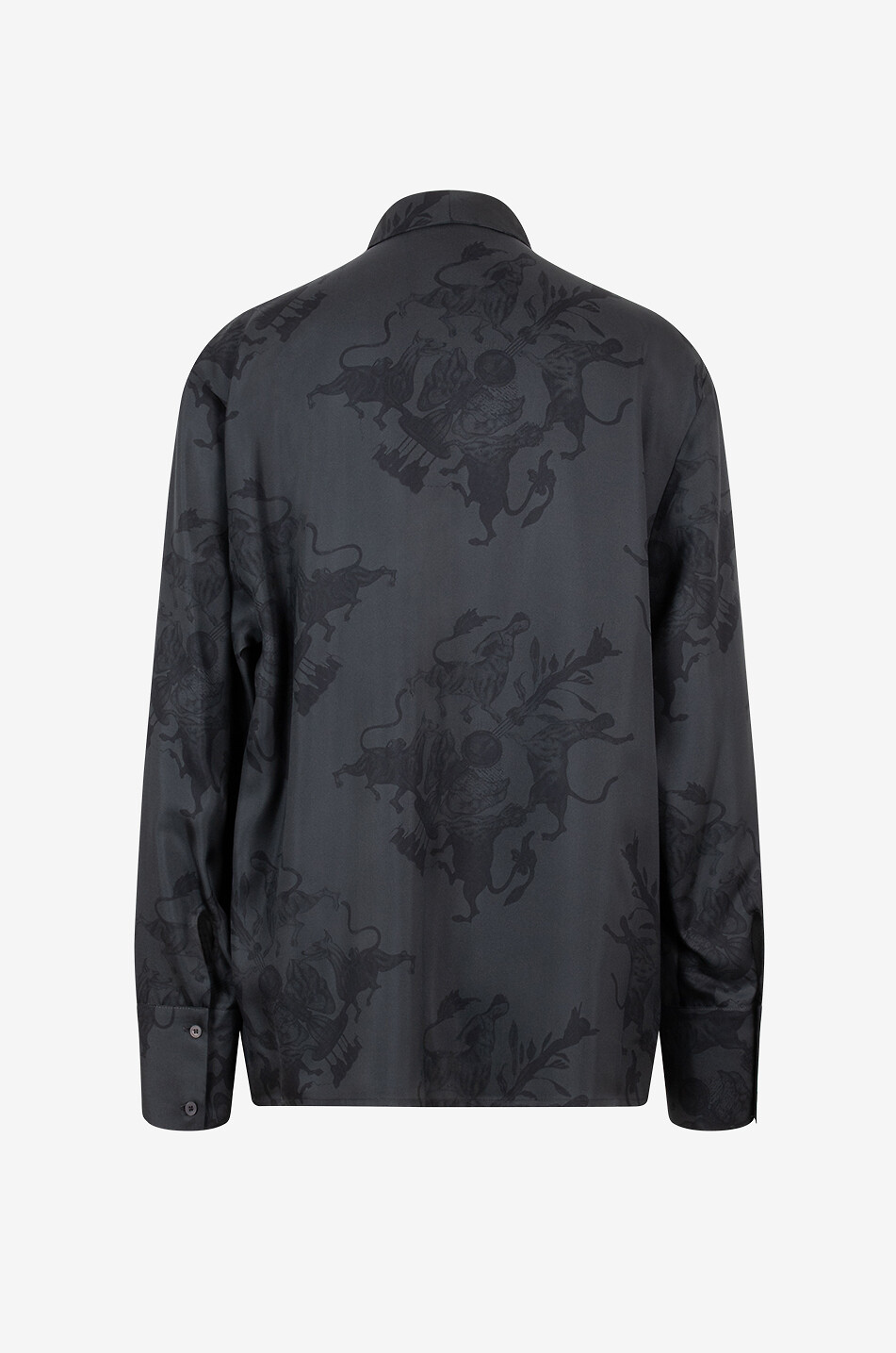 Fabula Mundi printed silk blouse with necktie