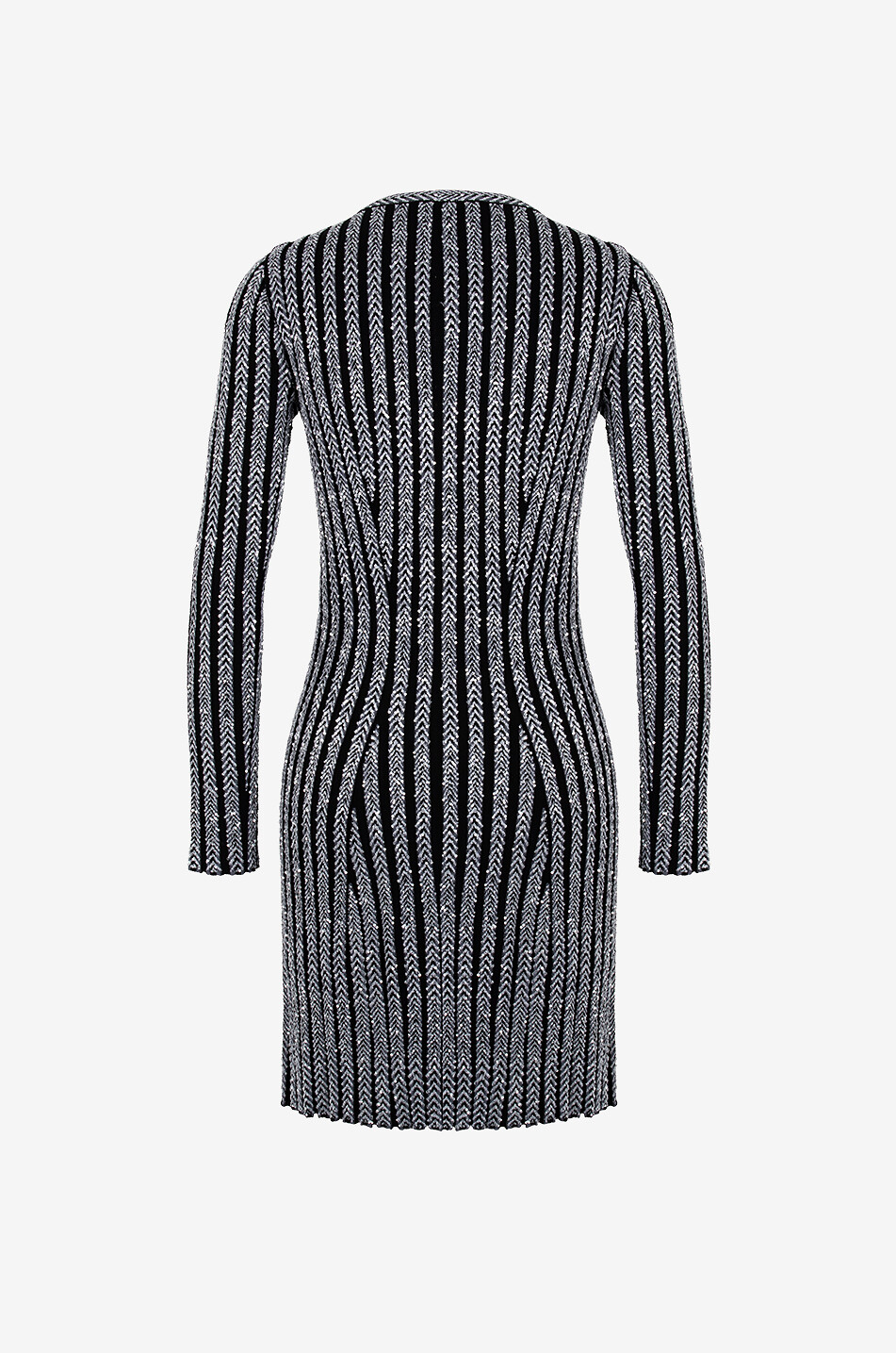 MISSONI Mini robe moulante à chevrons en sequins Femme NOIR 2