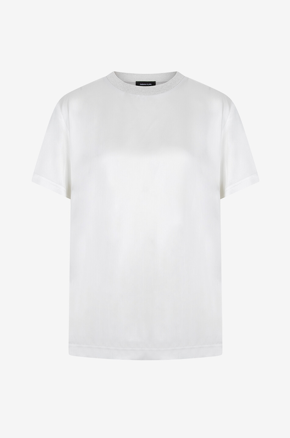 FABIANA FILIPPI T-Shirt aus Satin und Strick Damen WEISS 1