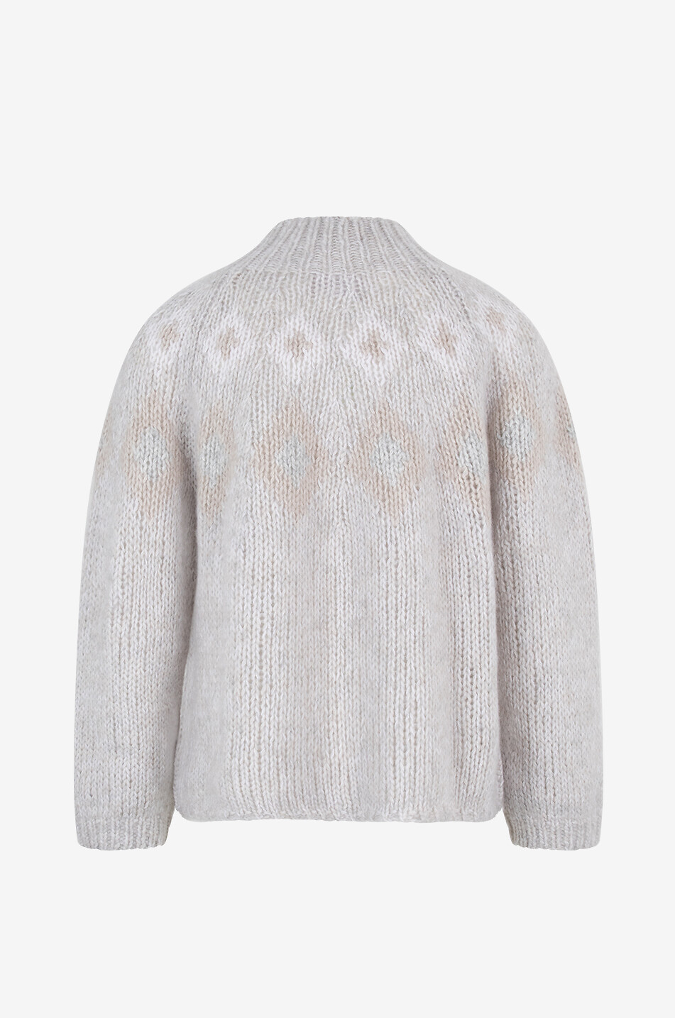 HEMISPHERE Pull jacquard motif losanges en cachemire et coton Femme GRIS CLAIR 2