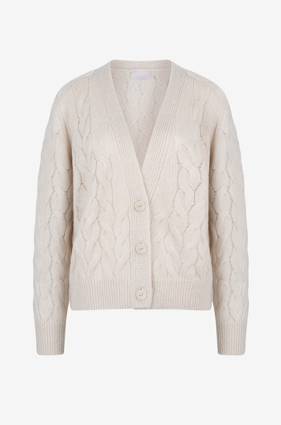 Cashmere and silk button-down cable-knit cardigan