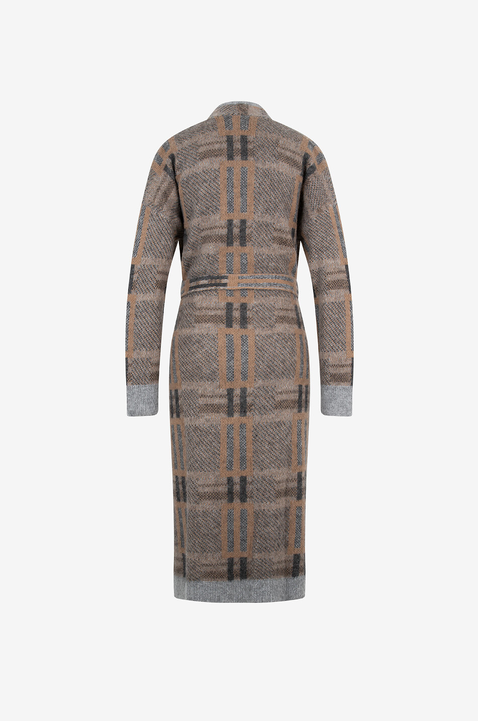 Cashmere long jacquard cardigan