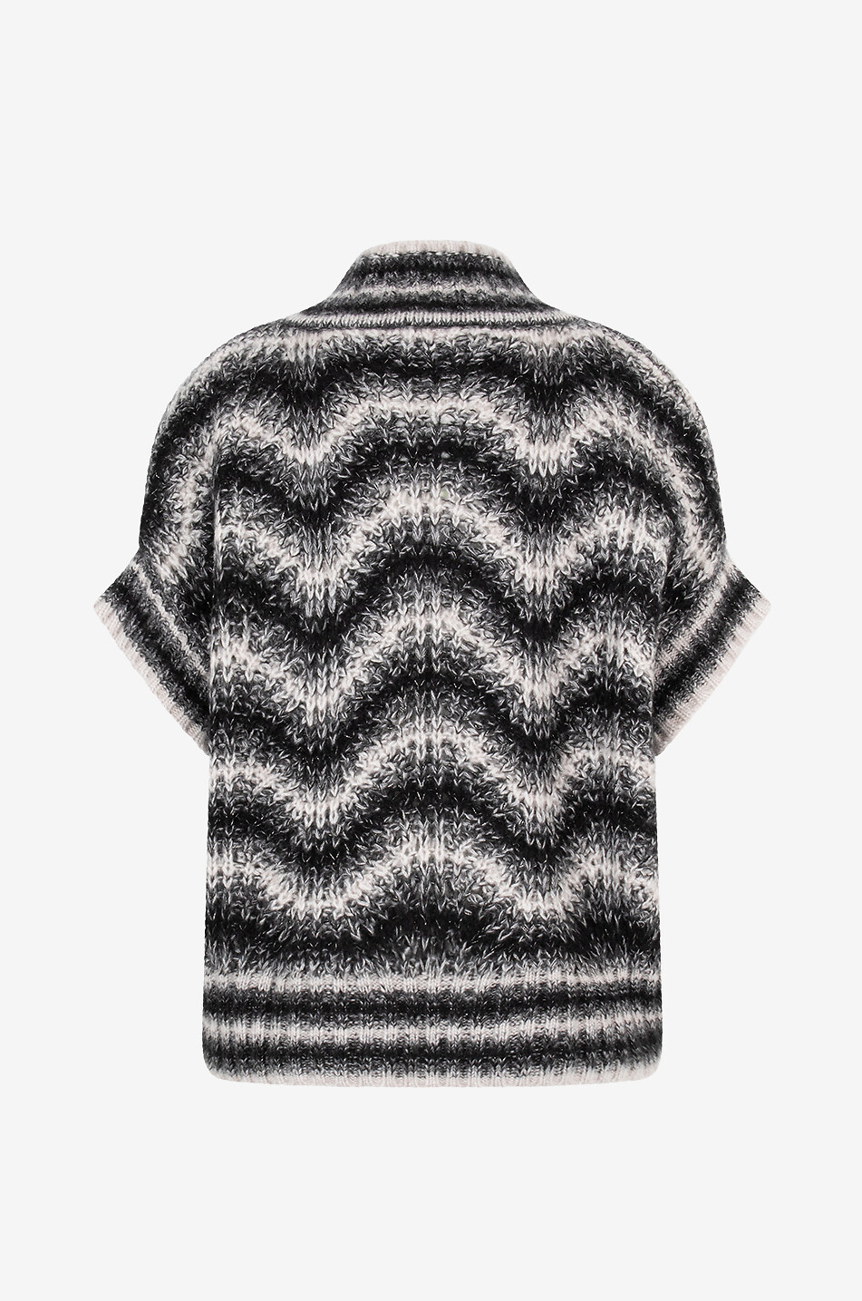 Pull à manches courtes en jacquard ondulé