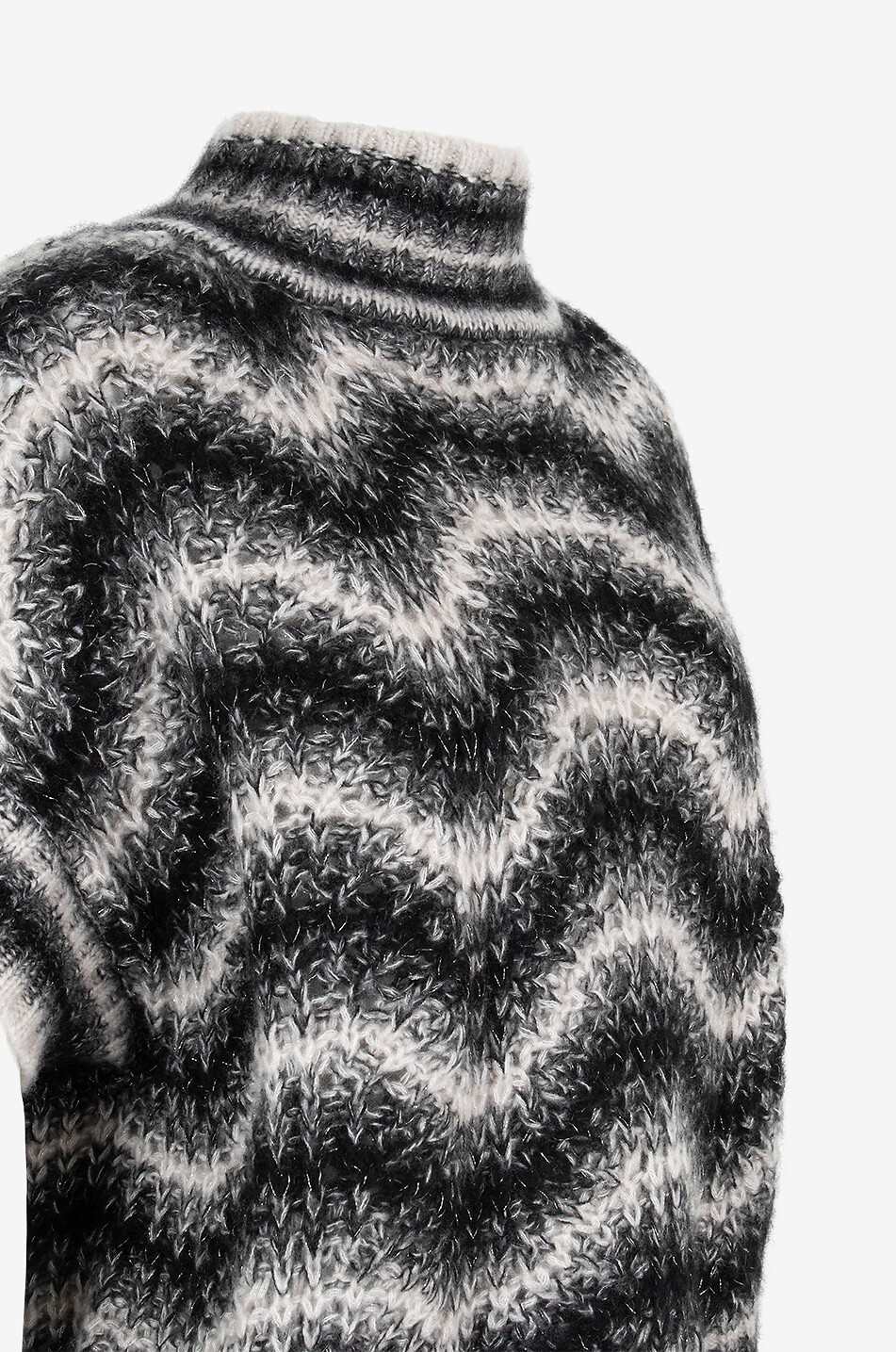 Pull à manches courtes en jacquard ondulé