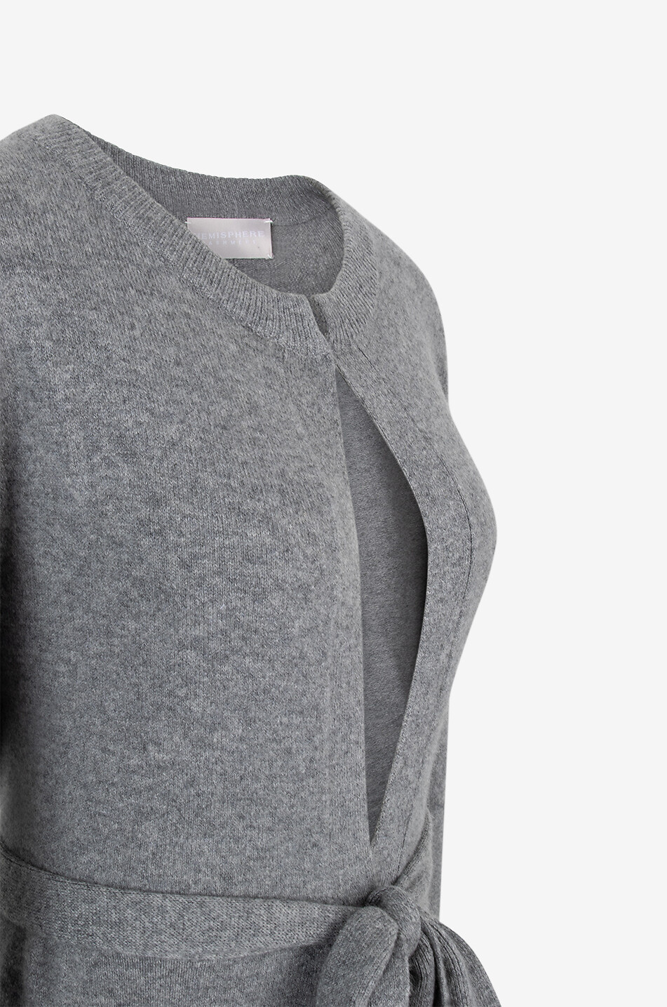 HEMISPHERE Cardigan long en cachemire Femme GRIS 3