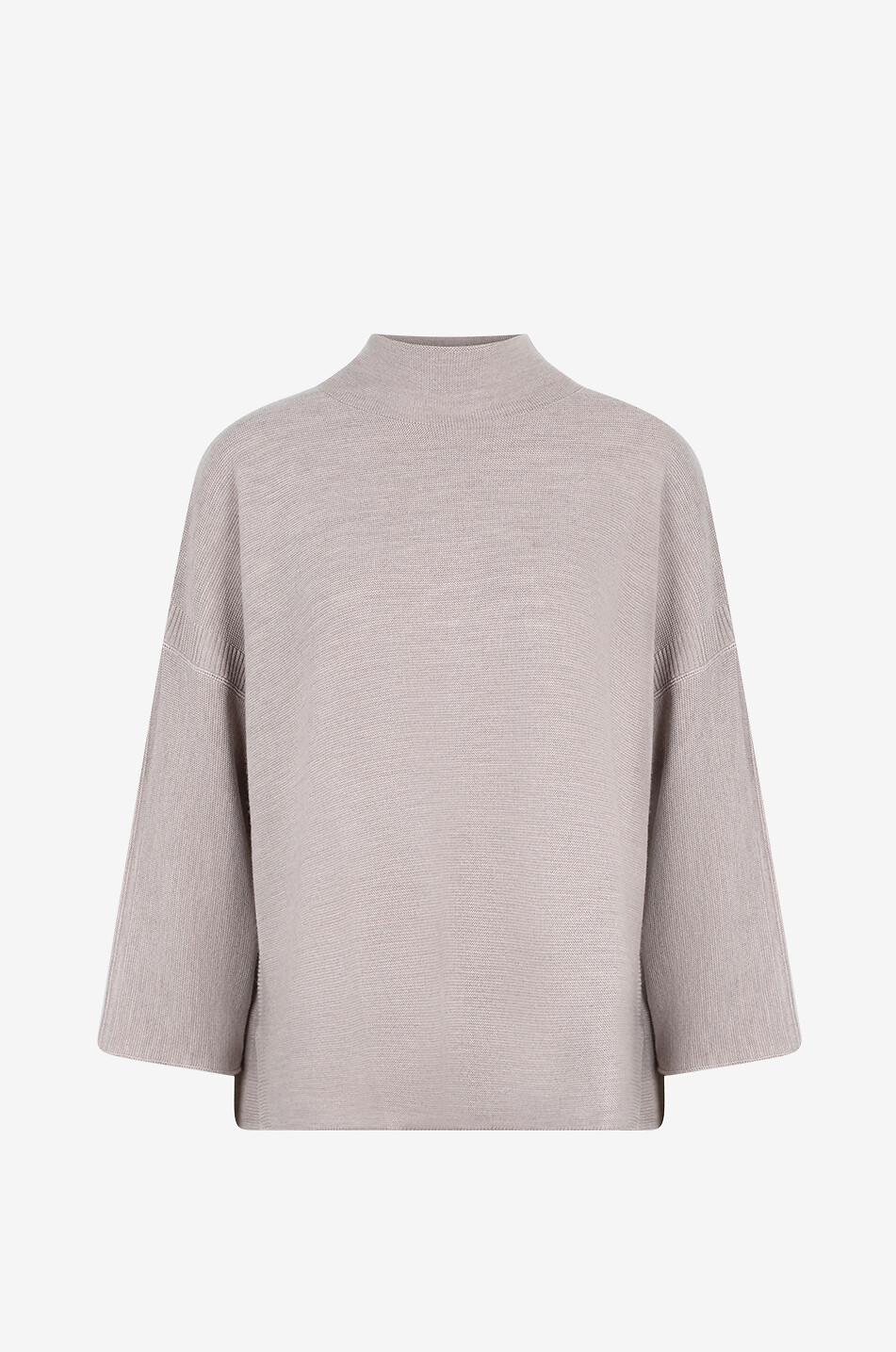 Pull ample à col montant en laine mérinos