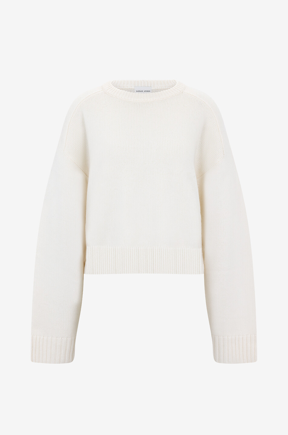 LOULOU STUDIO Bruzzi wool and cashmere round neck jumper Women EGGSHELL 1
