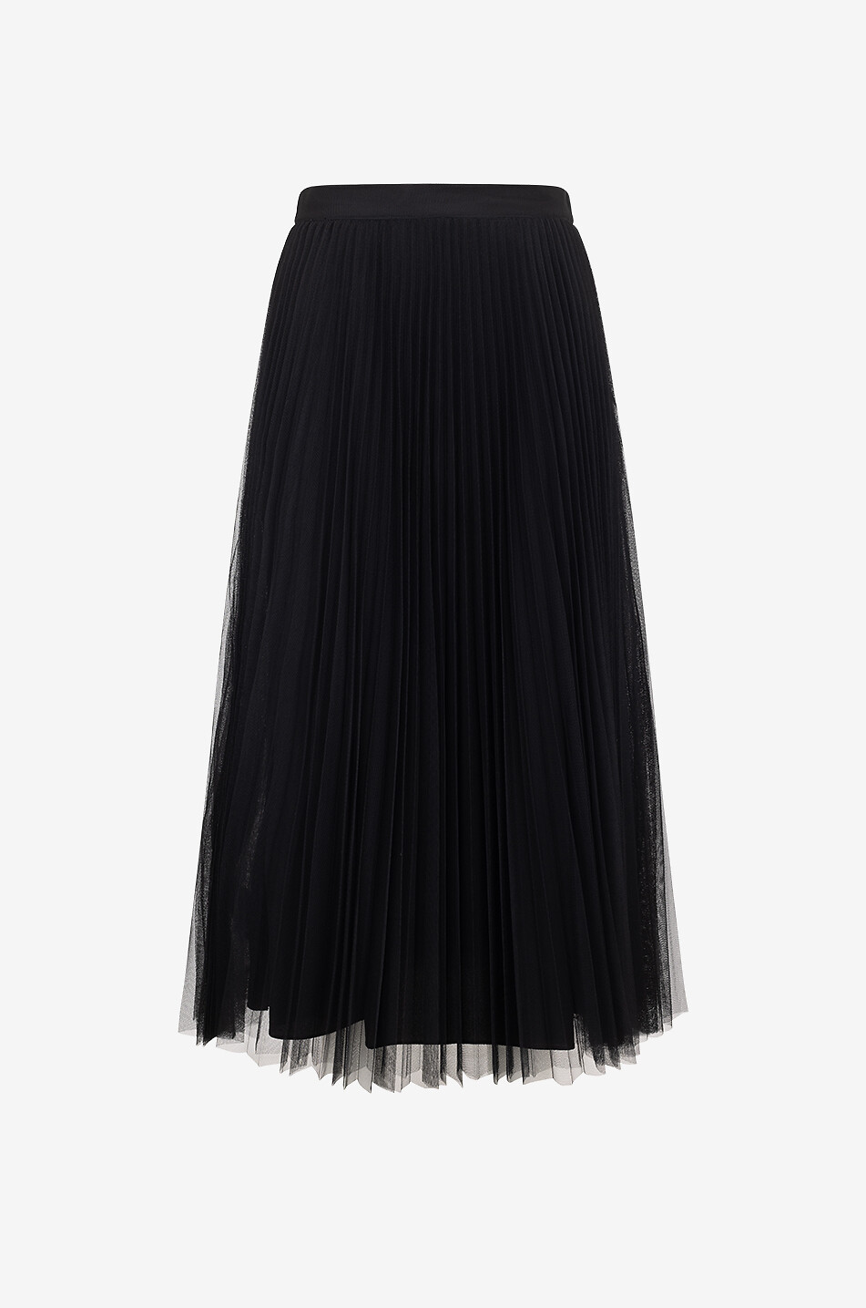 Jupe midi plissée en tulle