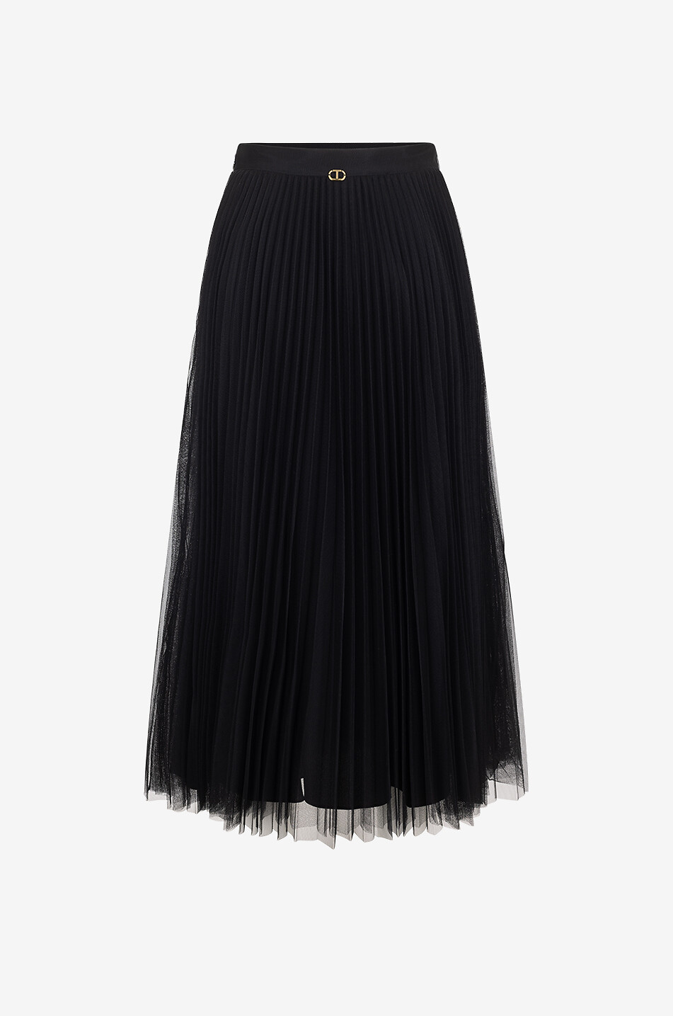 Jupe midi plissée en tulle