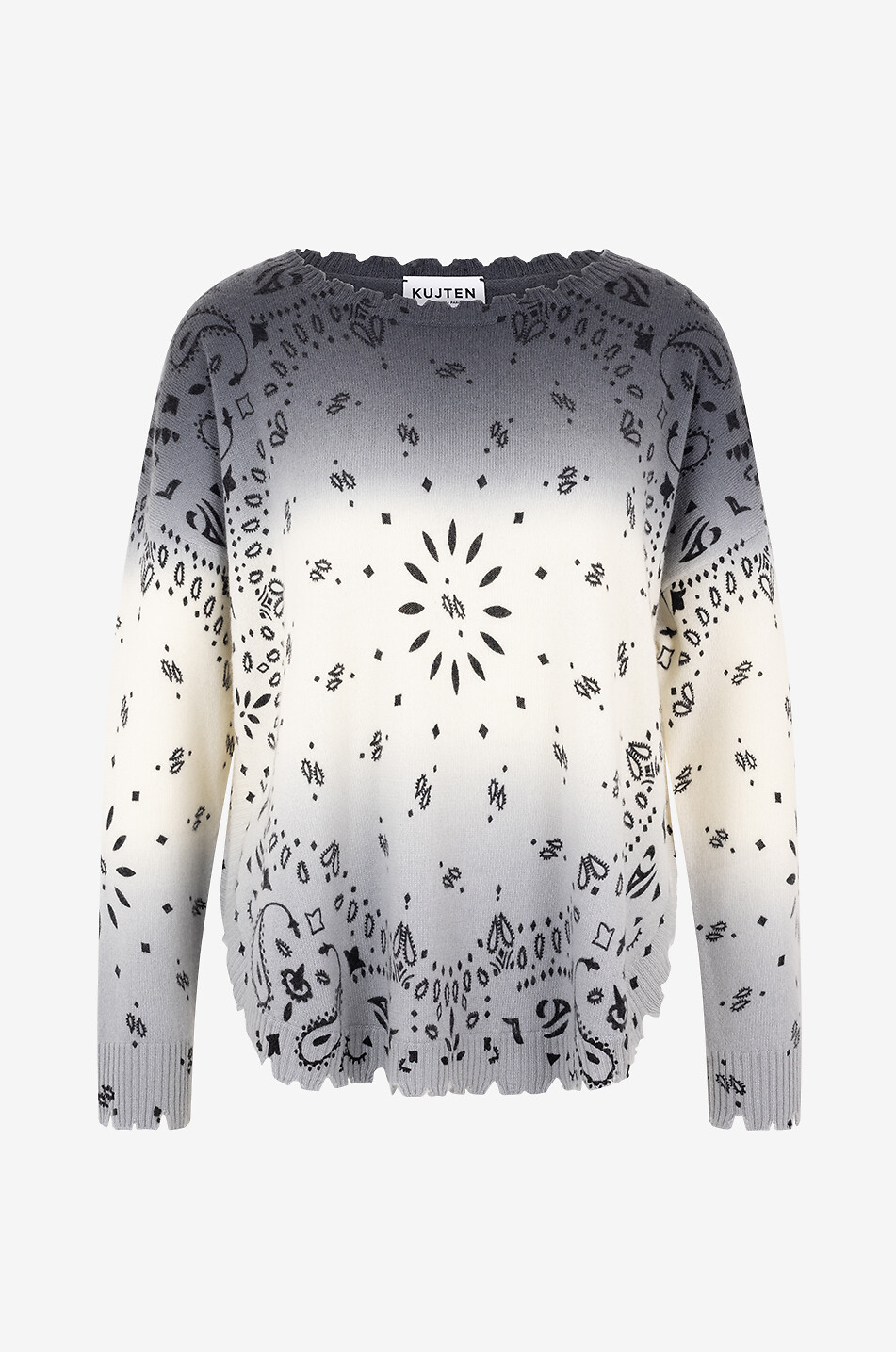KUJTEN Pull à col rond en cachemire Malo Femme GRIS FONCÉ 1
