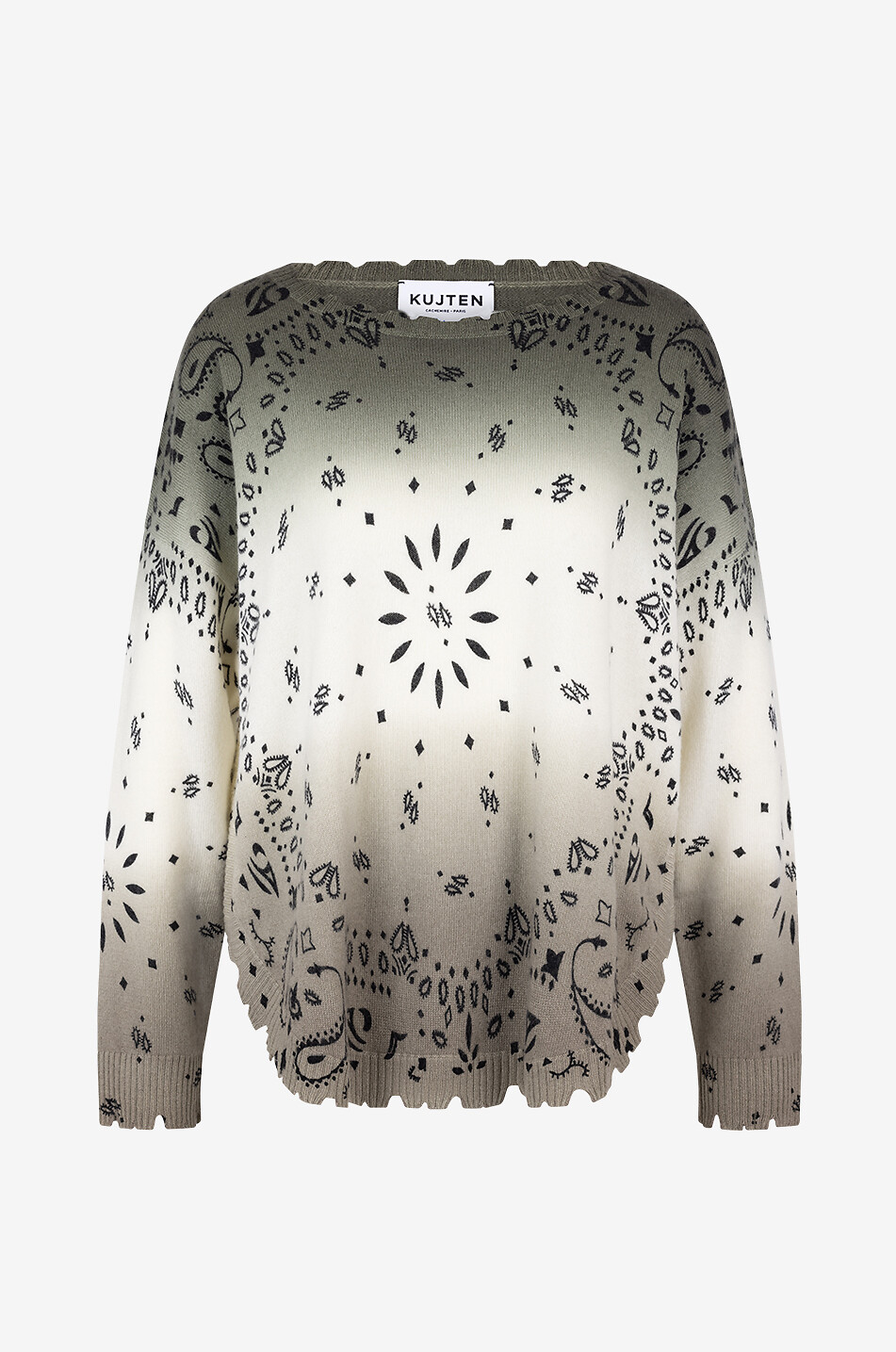 KUJTEN Pullover mit Rundhalsausschnitt aus Kaschmir Malo Damen KHAKI 1