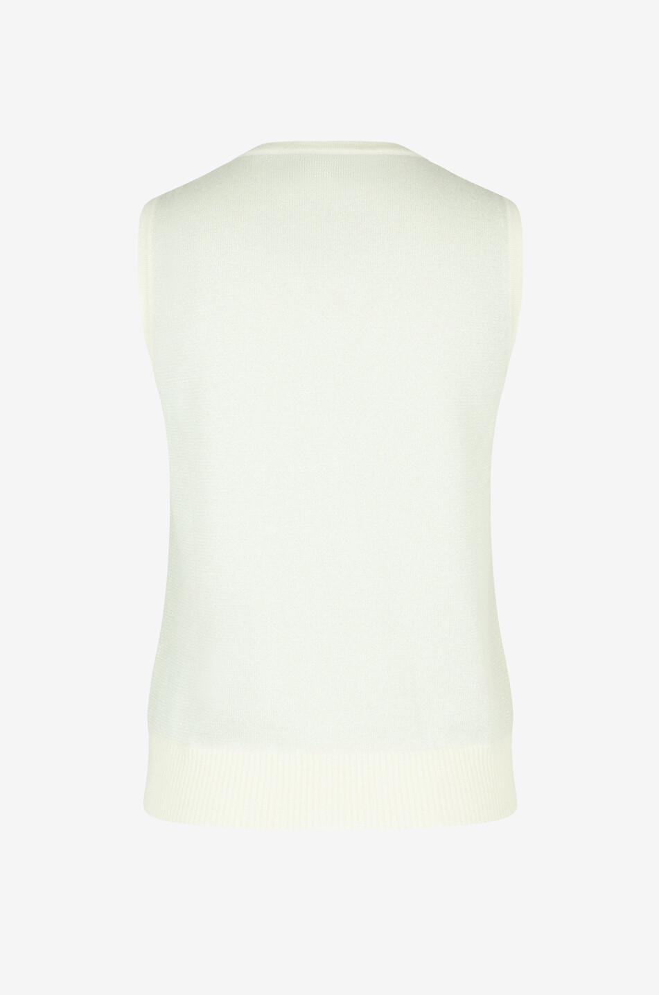 BONGÉNIE Pull sans manches en cachemire et lurex Femme BLANC CASSE 2