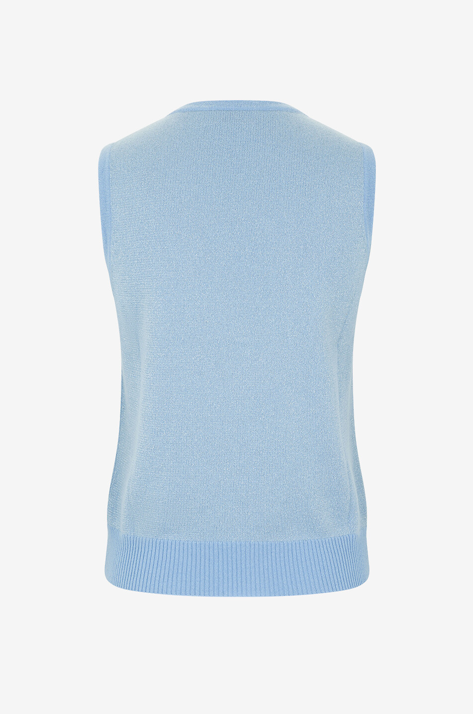 BONGENIE Sleeveless cashmere and lurex jumper Women MEDIUM BLUE 2