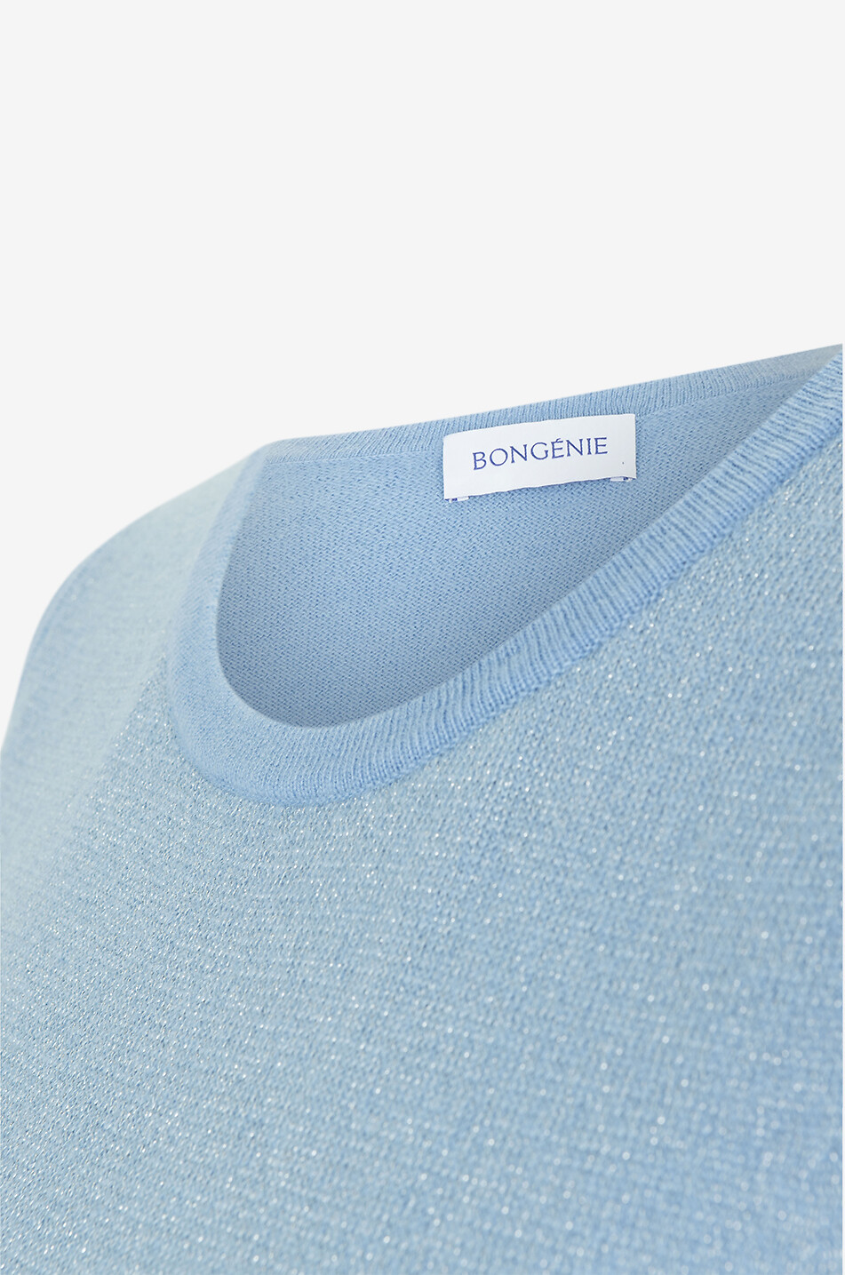 BONGENIE Sleeveless cashmere and lurex jumper Women MEDIUM BLUE 3