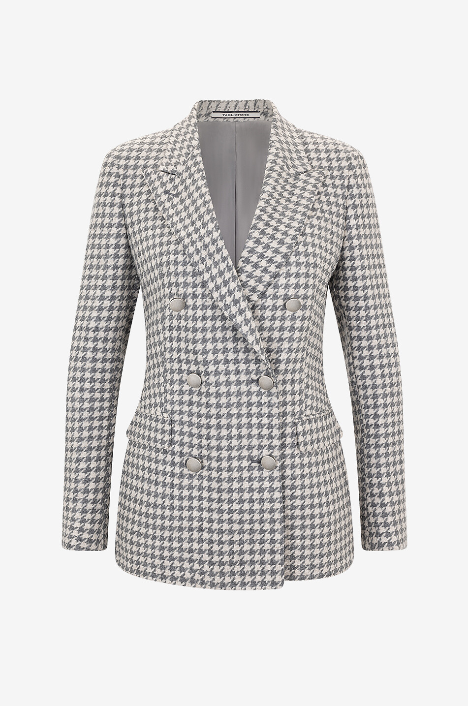 Zweireihiger Hahnentritt-Blazer aus Schurwolle und Kaschmir J-Parigi