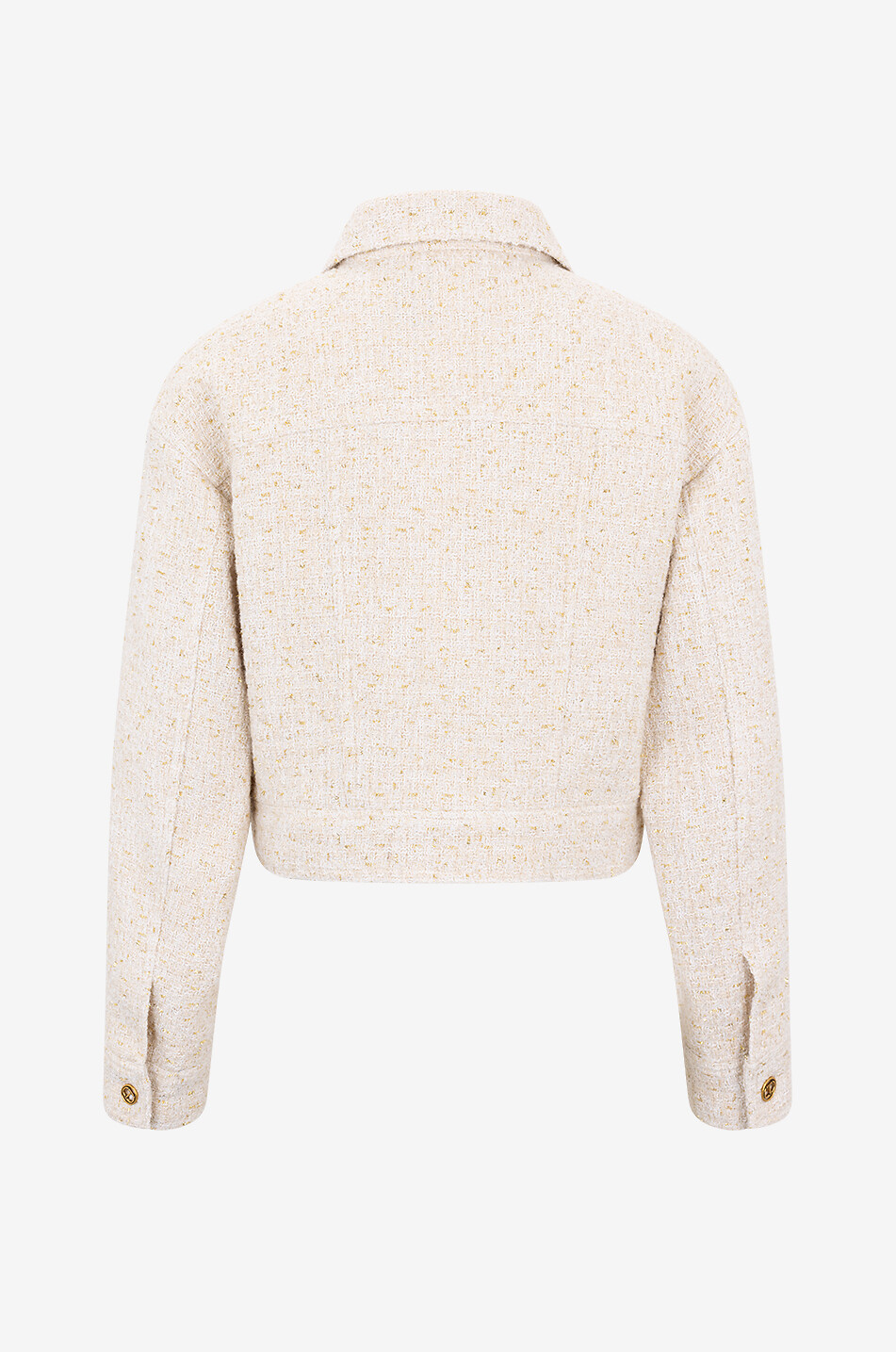 Veste courte en tweed à col chemise