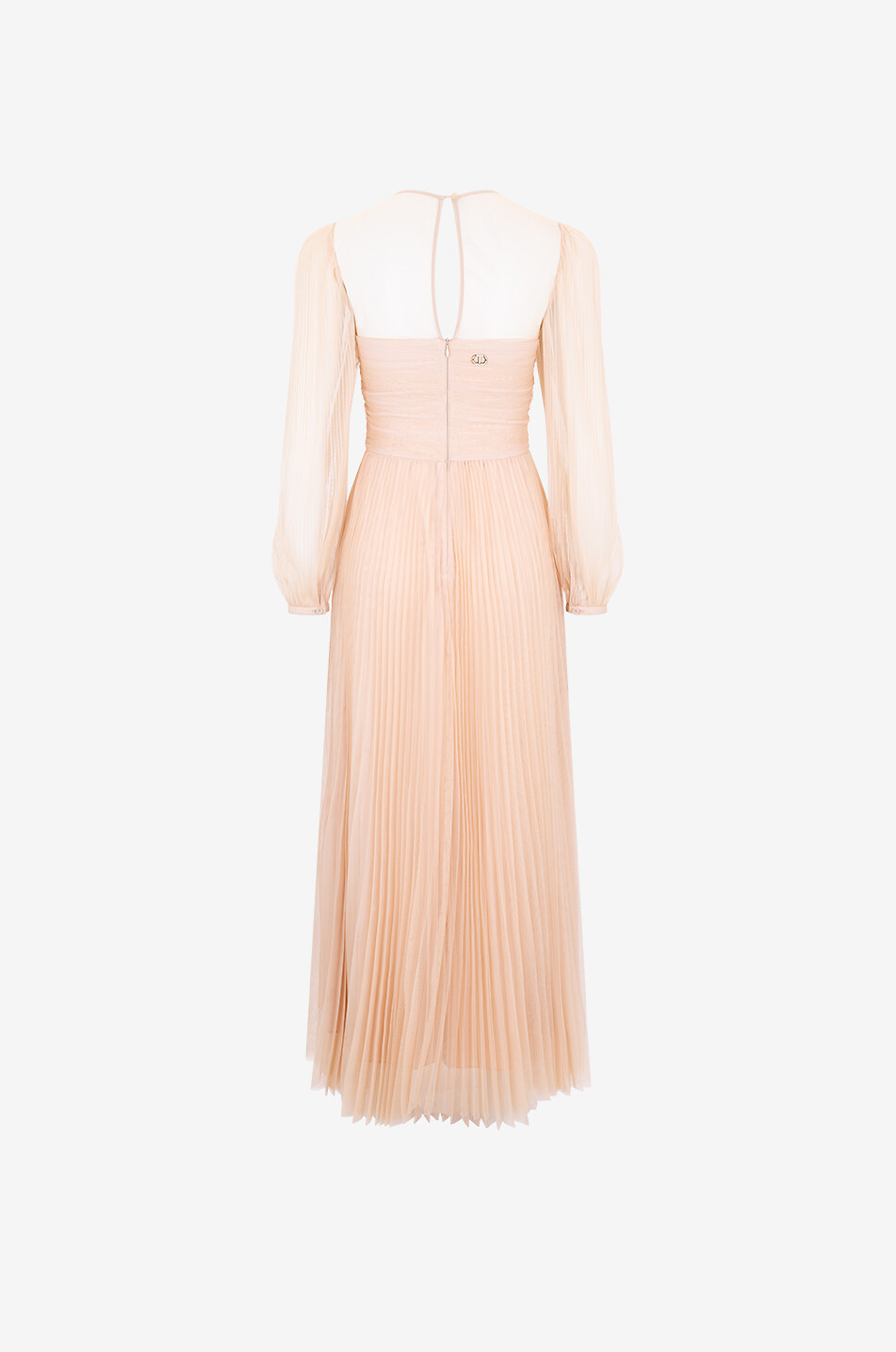 Pleated tulle long dress