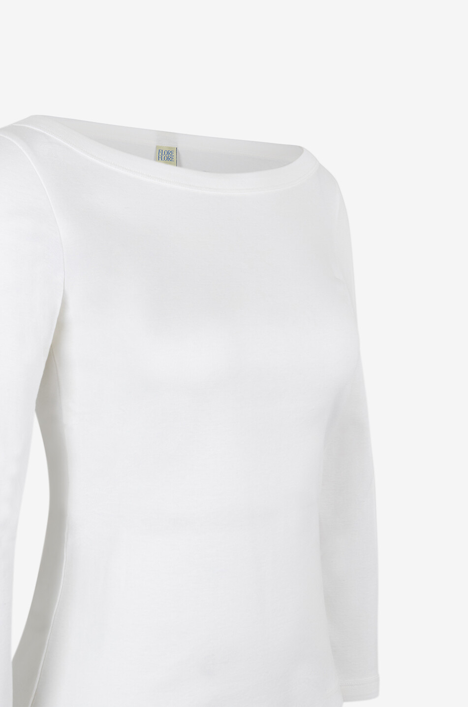 FLORE FLORE Steffi fitted long-sleeved boat-neck T-shirt Women WHITE 4