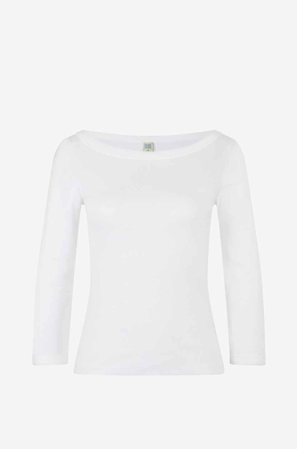 FLORE FLORE Steffi fitted long-sleeved boat-neck T-shirt Women WHITE 1
