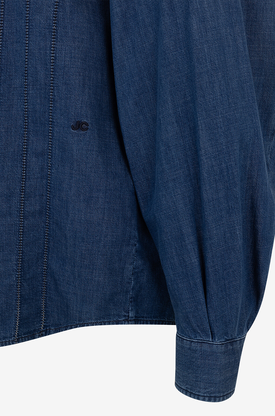 JACOB COHEN Denim shirt with long puff sleeves Women BLUE 3