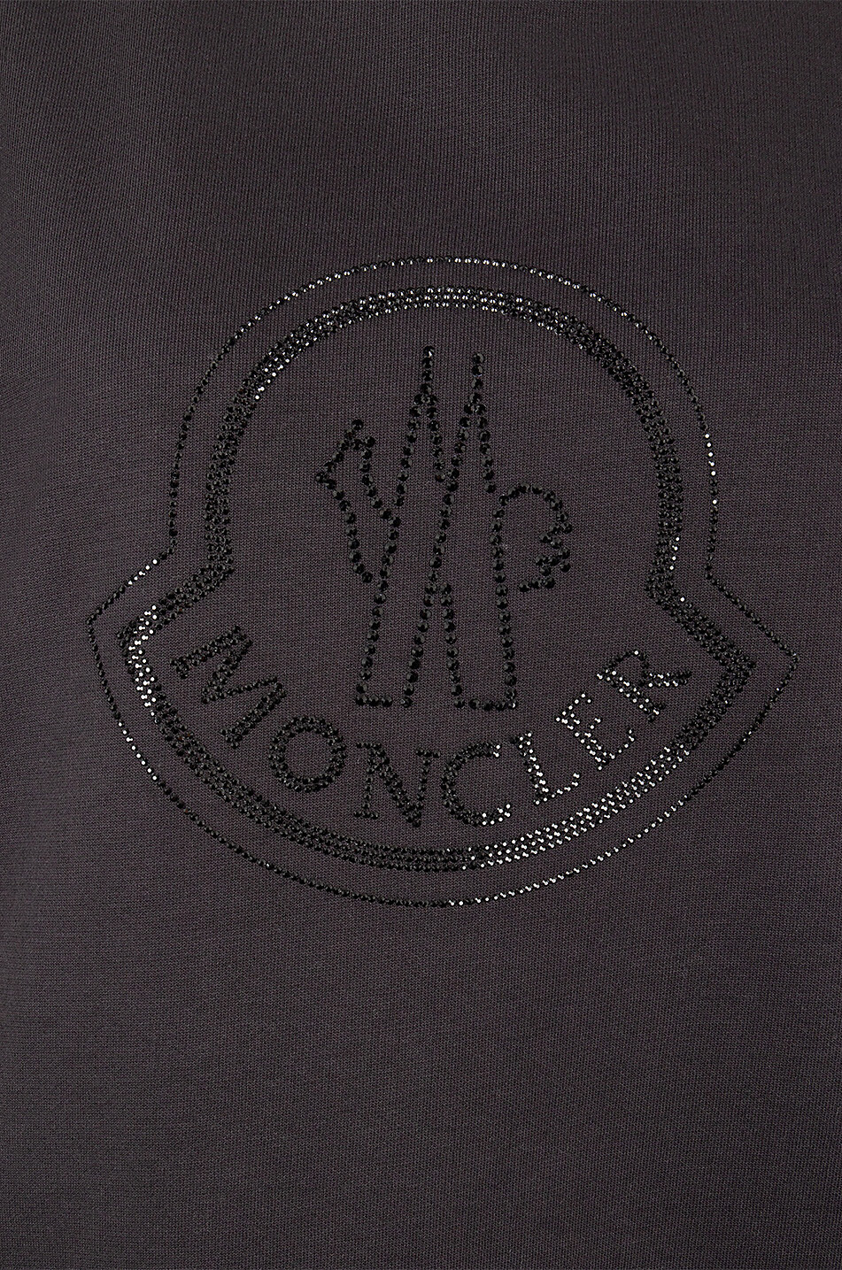 MONCLER Loose crewneck sweat-shirt with crystal logo Women BLACK 3