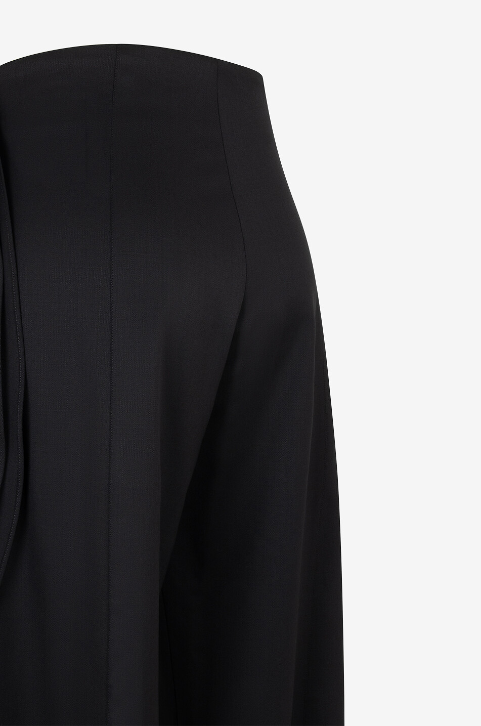 ALAÏA Grain de poudre wool round trousers Women BLACK 3