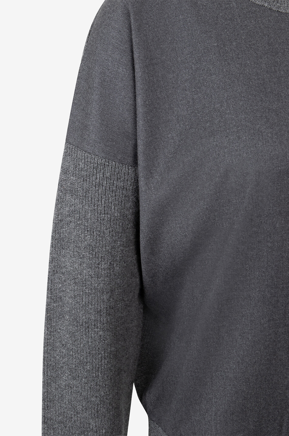 FABIANA FILIPPI Pull en maille et flanelle à taille basse Femme GRIS FONCÉ 8