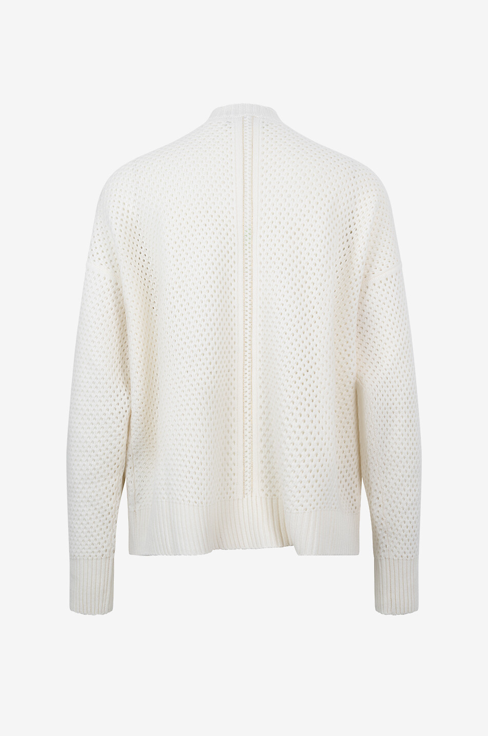 Weiter Lochstrickpullover aus Platinum-Faden