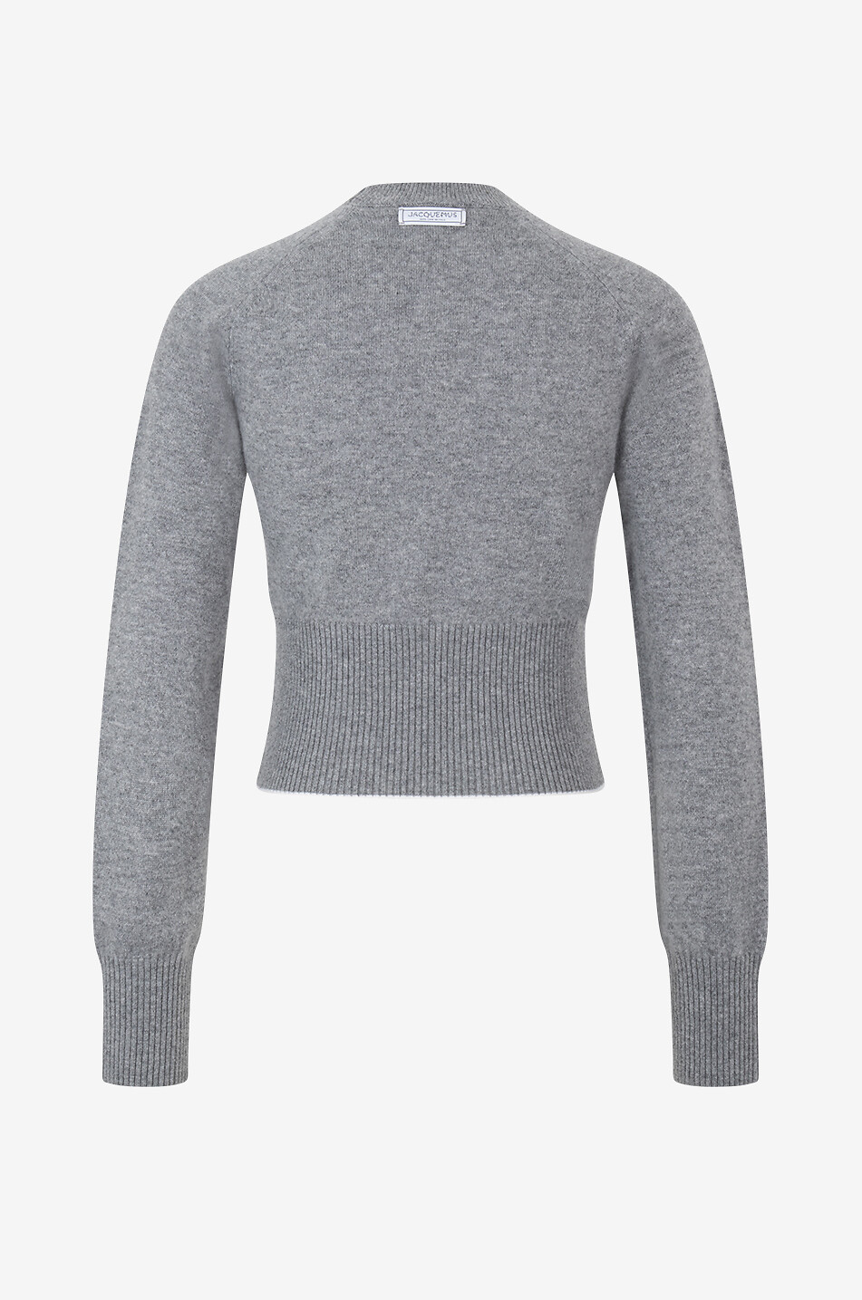 JACQUEMUS La Maille Soglia cropped fitted cashmere crewneck jumper Women GREY 2